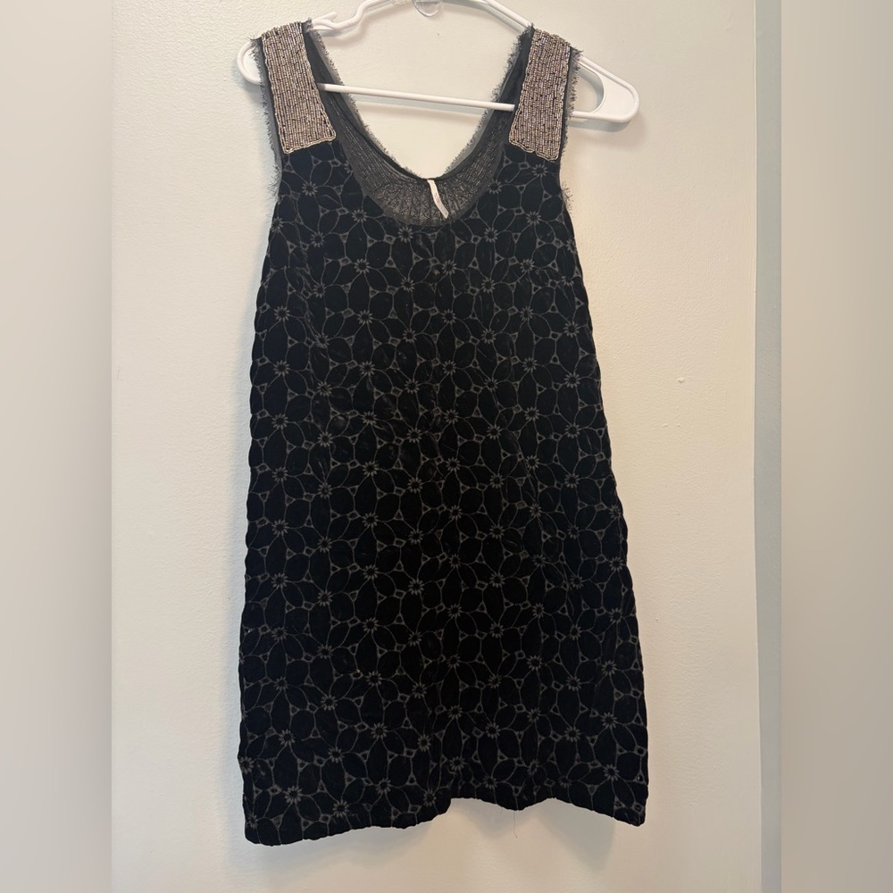 Free people Black Sleeveless Dress with Silver Accents